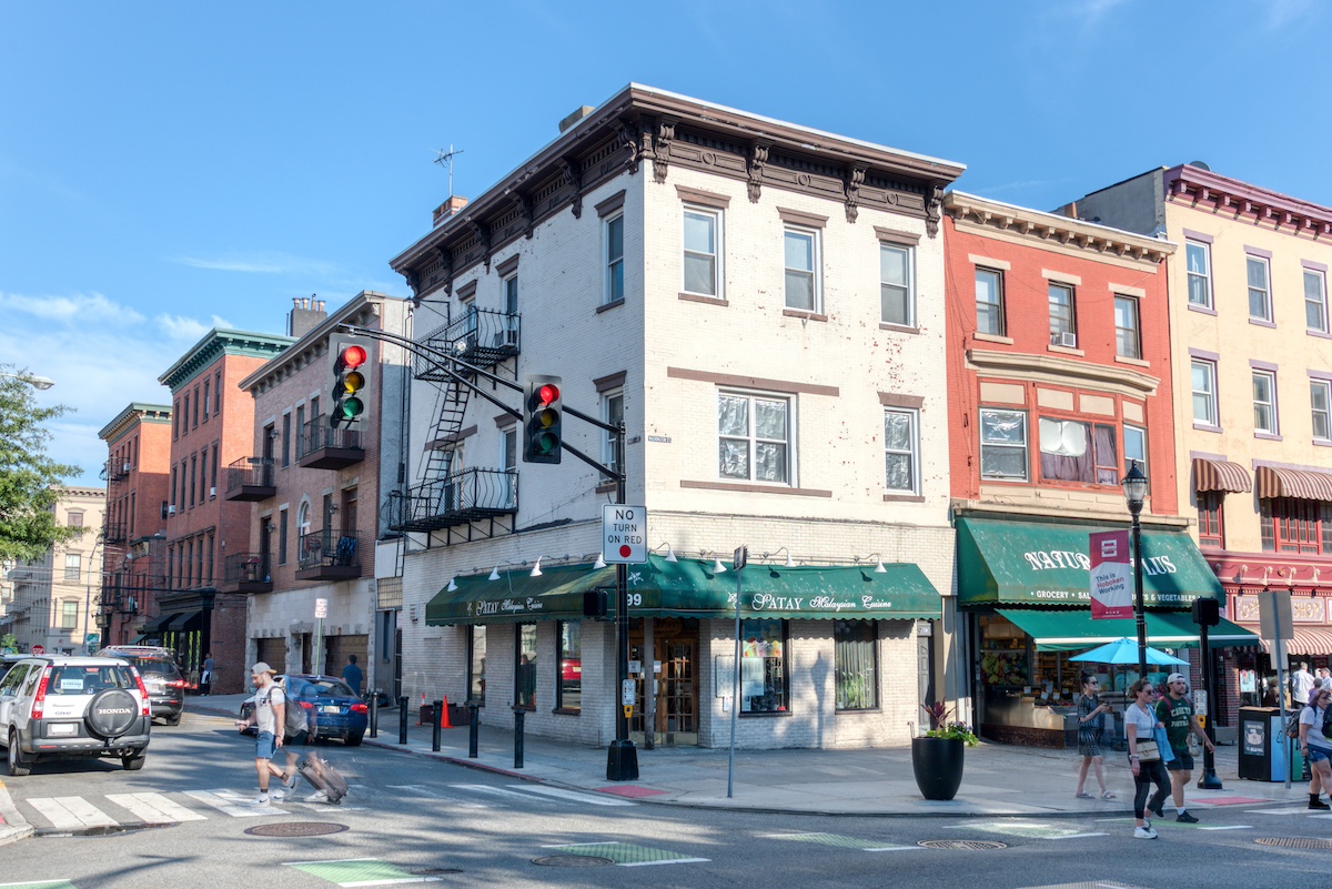 Commercial building exterior in Hoboken